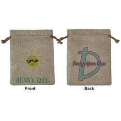 Summer Lemonade Medium Burlap Gift Bag - Front & Back (Personalized)