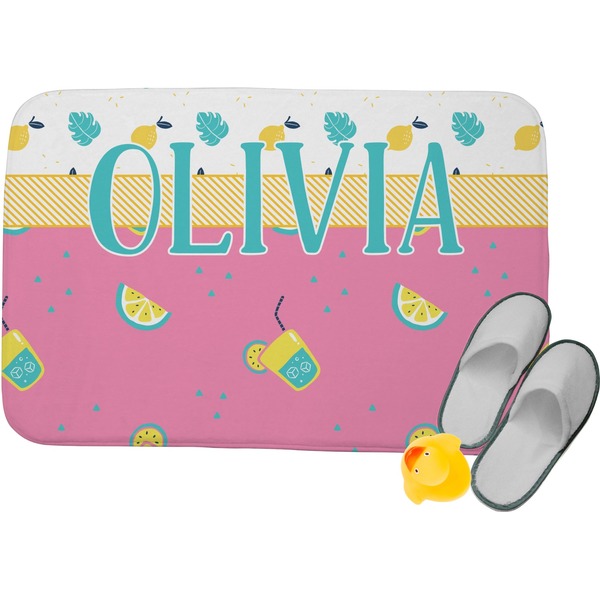 Custom Summer Lemonade Memory Foam Bath Mat - 34"x21" (Personalized)