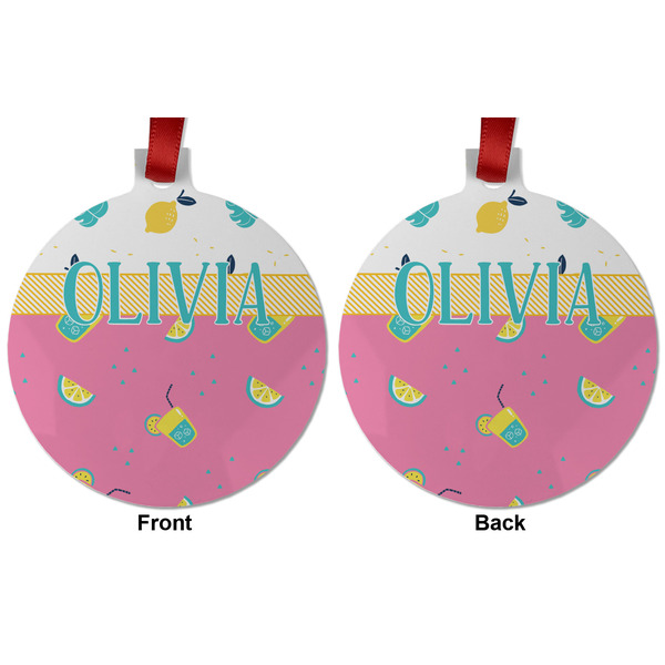 Summer Lemonade Metal Ball Ornament - Front and Back