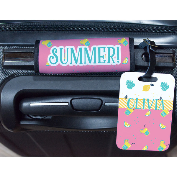 Summer Lemonade Metal Luggage Tag & Handle Wrap - In Context