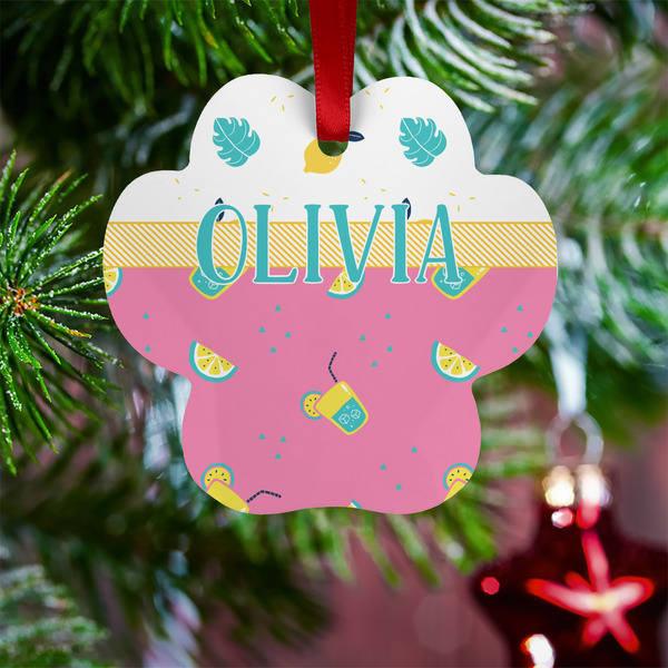 Summer Lemonade Metal Paw Ornament - Lifestyle