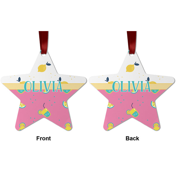 Summer Lemonade Metal Star Ornament - Front and Back