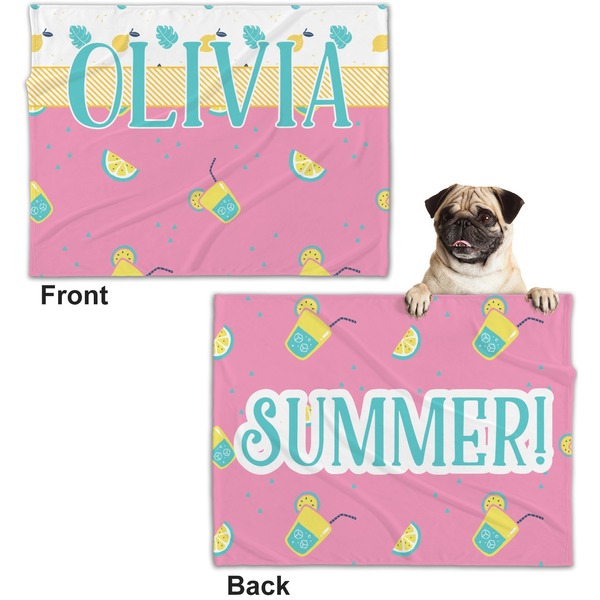 Summer Lemonade Microfleece Dog Blanket - Regular - Front & Back