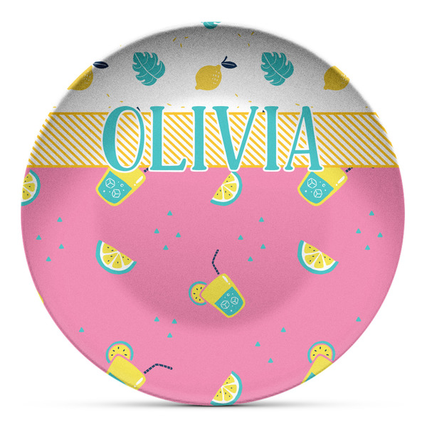 Custom Summer Lemonade Microwave Safe Plastic Plate - Composite Polymer (Personalized)