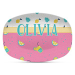 Summer Lemonade Plastic Platter - Microwave & Oven Safe Composite Polymer (Personalized)