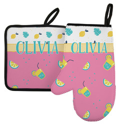 Summer Lemonade Left Oven Mitt & Pot Holder Set w/ Name or Text