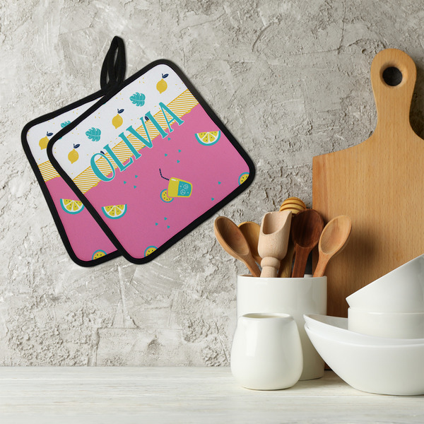 Summer Lemonade Neoprene Pot Holder - Set of 2  LIFESTYLE