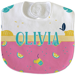 Summer Lemonade Velour Baby Bib w/ Name or Text