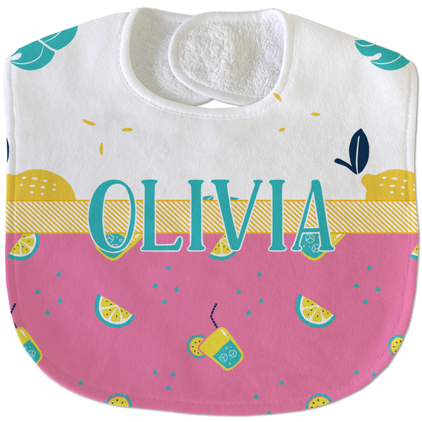Summer Lemonade New Baby Bib - Closed and Folded
