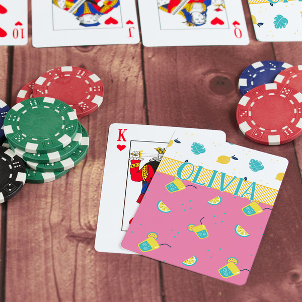 Summer Lemonade On Table with Poker Chips