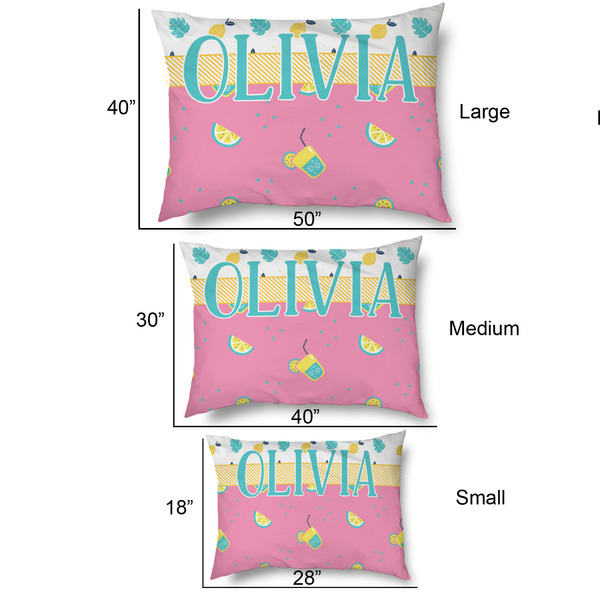 Summer Lemonade Outdoor Dog Beds - SIZE CHART