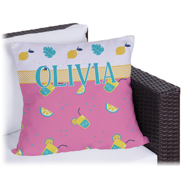 Custom Summer Lemonade Outdoor Pillow - 18" (Personalized)