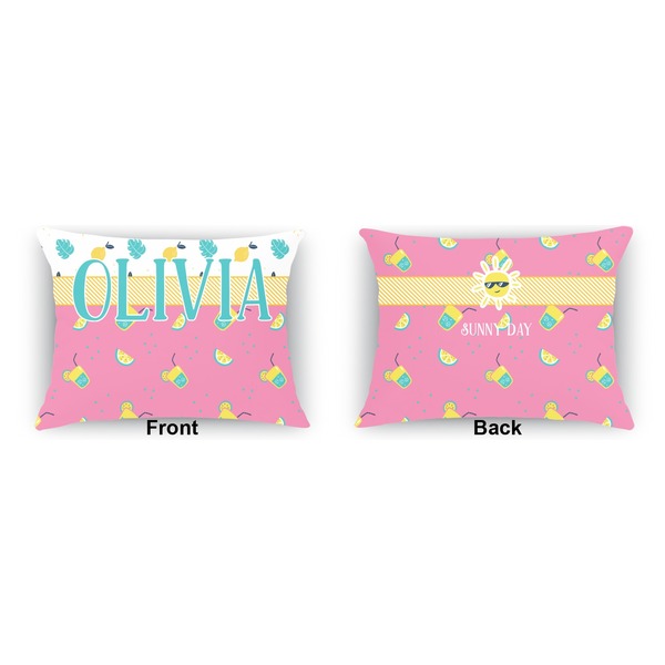 Summer Lemonade Outdoor Rectangular Throw Pillow (Front and Back)