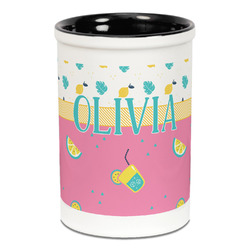 Summer Lemonade Ceramic Pencil Holders - Black