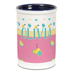Summer Lemonade Ceramic Pencil Holders - Blue