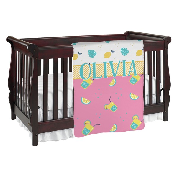 Custom Summer Lemonade Baby Blanket (Double Sided) (Personalized)