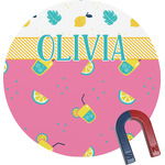 Summer Lemonade Round Fridge Magnet (Personalized)