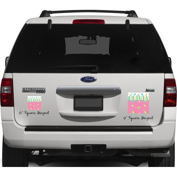 Summer Lemonade Personalized Square Car Magnets on Ford Explorer