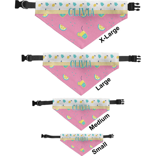 Summer Lemonade Pet Bandana Sizes