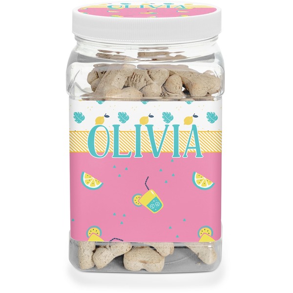 Custom Summer Lemonade Dog Treat Jar (Personalized)