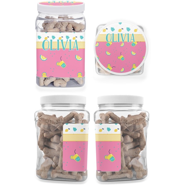 Summer Lemonade Pet Treat Jar - Multiple Angles