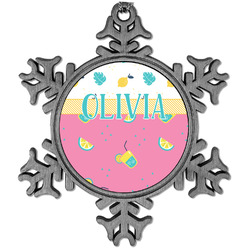 Summer Lemonade Vintage Snowflake Ornament (Personalized)