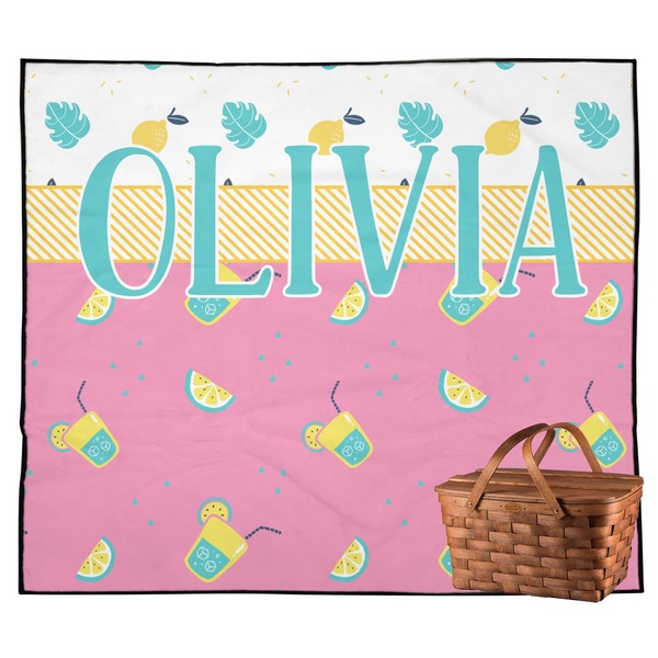 Custom Summer Lemonade Outdoor Picnic Blanket (Personalized)