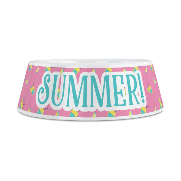 Summer Lemonade Plastic Dog Bowls - Medium - FRONT