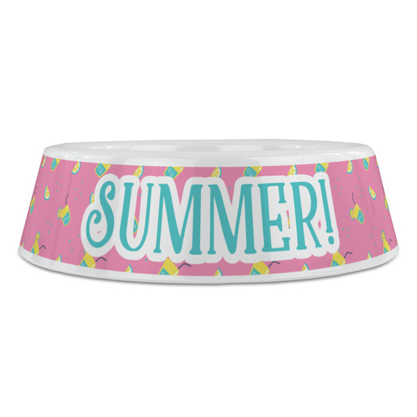 Summer Lemonade Plastic Pet Bowls - Large - FRONT