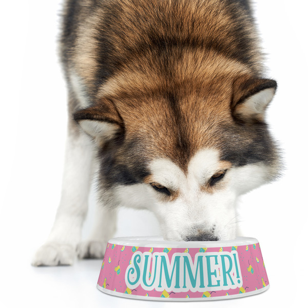 Summer Lemonade Plastic Pet Bowls - Large - LIFESTYLE