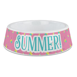 Summer Lemonade Plastic Dog Bowl - Large (Personalized)