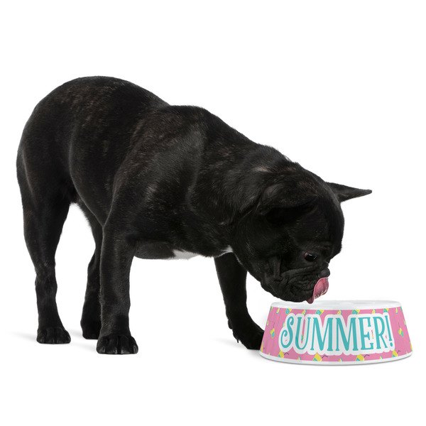 Summer Lemonade Plastic Pet Bowls - Medium - LIFESTYLE