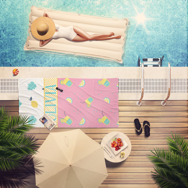 Summer Lemonade Pool Towel Lifestyle