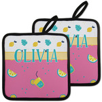 Summer Lemonade Pot Holders - Set of 2 w/ Name or Text