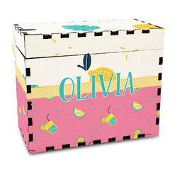 Summer Lemonade Wood Recipe Box - Full Color Print (Personalized)