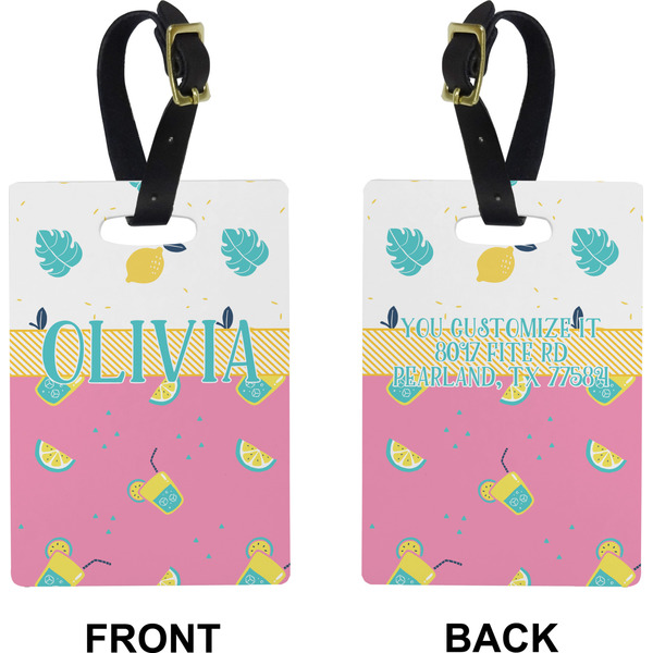 Summer Lemonade Rectangle Luggage Tag (Front + Back)