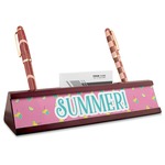 Summer Lemonade Red Mahogany Nameplate with Business Card Holder (Personalized)