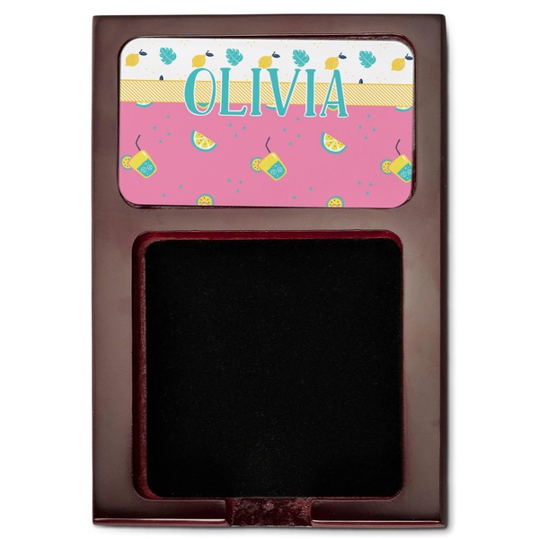Summer Lemonade Red Mahogany Sticky Note Holder - Flat