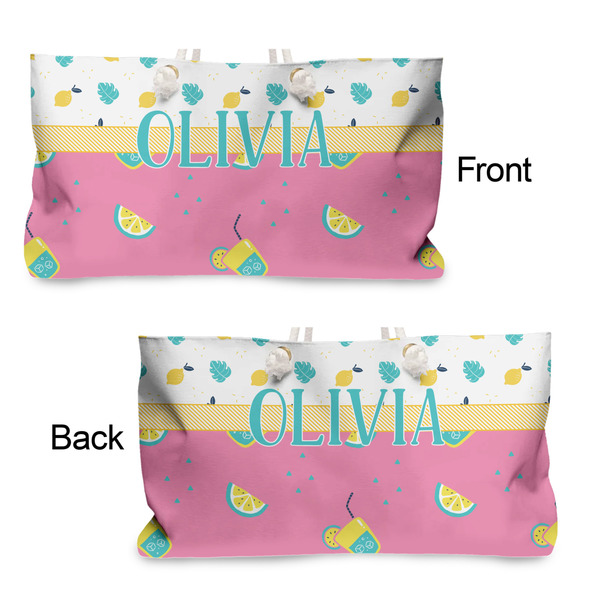 Summer Lemonade Large Rope Tote - From & Back View