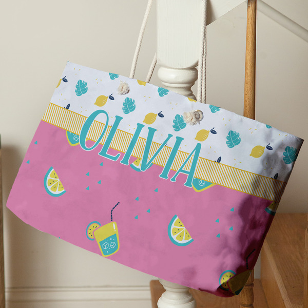 Summer Lemonade Large Rope Tote - Life Style