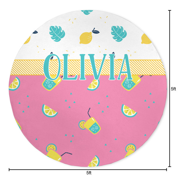 Summer Lemonade Round Area Rug - Size