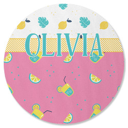 Summer Lemonade Round Rubber Backed Coaster (Personalized)