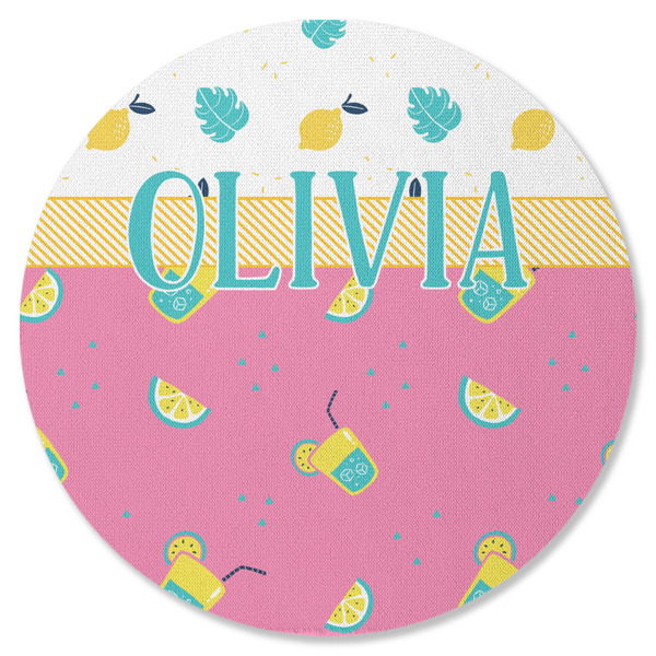 Summer Lemonade Round Coaster Rubber Back - Single