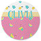 Summer Lemonade Round Rubber Backed Coaster (Personalized)