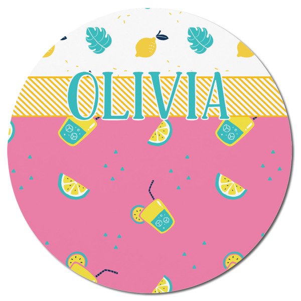 Summer Lemonade Round Fridge Magnet - FRONT