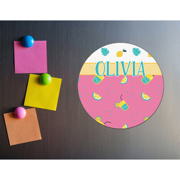 Summer Lemonade Round Fridge Magnet - LIFESTYLE
