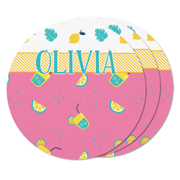 Summer Lemonade Round Fridge Magnet - THREE