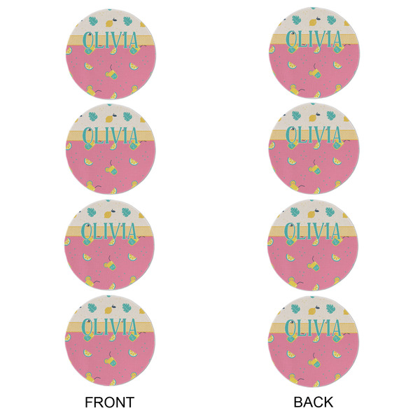 Summer Lemonade Round Linen Placemats - APPROVAL Set of 4 (double sided)