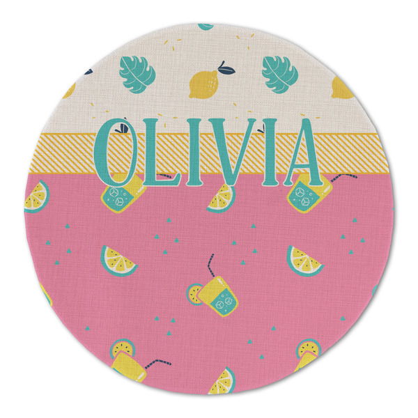 Summer Lemonade Round Linen Placemats - FRONT (Double Sided)