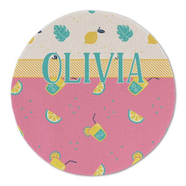 Custom Summer Lemonade Round Linen Placemat - Single Sided (Personalized)
